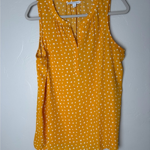 Market & Spruce Tops - Market & Spruce Yellow Polka Dot Sleeveless Camisole